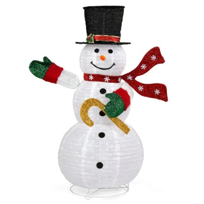 SEVOBAL 4ft Pop-Up Snowman, Large Christmas Holiday Decoration for Outdoor Lawn Yard Xmas Decor, White, 38.58"*24.8"*48"