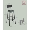 VASAGLE Bar Stools, Set of 2 PU Upholstered Breakfast Stools, 29.7 Inches Barstools with Back and Footrest, for Dining Room Kitchen Counter Bar - 3 of 4