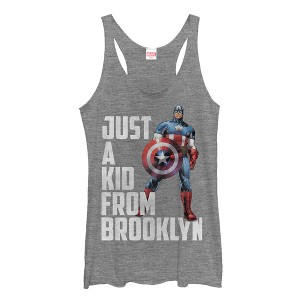 Women's Marvel Captain America Just a Brooklyn Kid Racerback Tank Top - 1 of 3