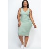 Slickblue Plus Size Sleeveless Ribbed Bodycon Midi Dress, Curve-Hugging Fit, Stretch Jersey, 8 Color Options, Size 1XL-3XL - 2 of 4