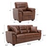 Faux Leather Sofa and Chair with Storage Ottoman Bench,Ultimate Comfort Couch for Living Room-Morden Fort - 2 of 4