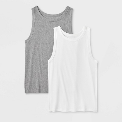 Women's Slim Fit Ribbed 2pk Bundle Tank Top - A New Day™