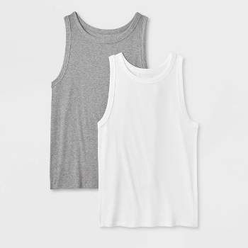 Women's Slim Fit Ribbed 2pk Bundle Tank Top - A New Day™ 