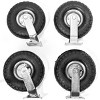 XtremepowerUS 4pcs 10" Pneumatic Air Tire Wheel 2 Rigid + 2 Swivel Farm Cart - 2 of 4