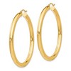 Black Bow Jewelry 4mm x 50mm 14k Yellow Gold Classic Round Hoop Earrings - 2 of 4