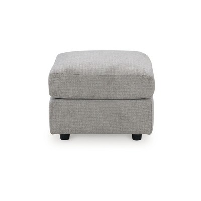 Light Gray Contemporary Rectangular Chenille Ottoman