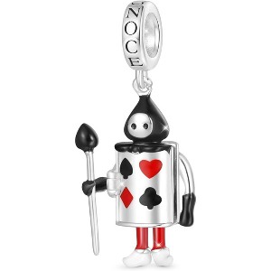 Sterling Silver Alice in Wonderland Charm - Whimsical Dangle Bead for Bracelets, Gift for Women - 1 of 4