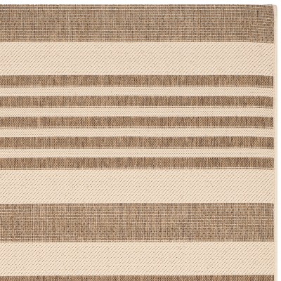 Contemporary Navy Stripe Indoor/Outdoor Flatweave Rug - 27"x6"