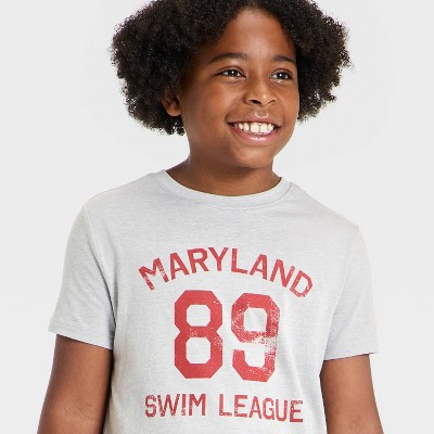 Cat & Jack Boys' Short Sleeve Maryland Swim Graphic T-Shirt - Cat & Jack™ Heather Gray M — фото 2