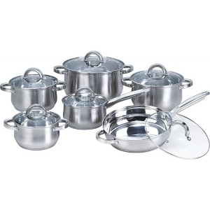 Heim Concept 12-Piece Stainless Steel Cookware Sets with Glass Lid - 1 of 4