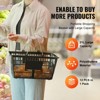 VEVOR Shopping Basket, Set of 12, 21L Durable Plastic Grocery Basket with Metal Handle and Stand, 16.73 x 12.01 x 8.58 inch, Black - 3 of 4