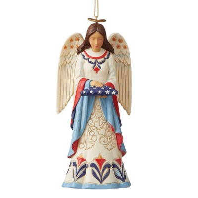 Jim Shore 4.75" Angel Holding Folded Flag Flag America Angel  -  Decorative Figurines