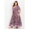 Avenue Women's Plus Size Emmy Placement Print Maxi Dress - 4 of 4