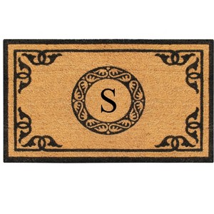 A1HC Natural Coir Door Mat 24x39, Anti-Shed Treated Durable Doormat for Outdoor Entrance Monogrammed - 1 of 4