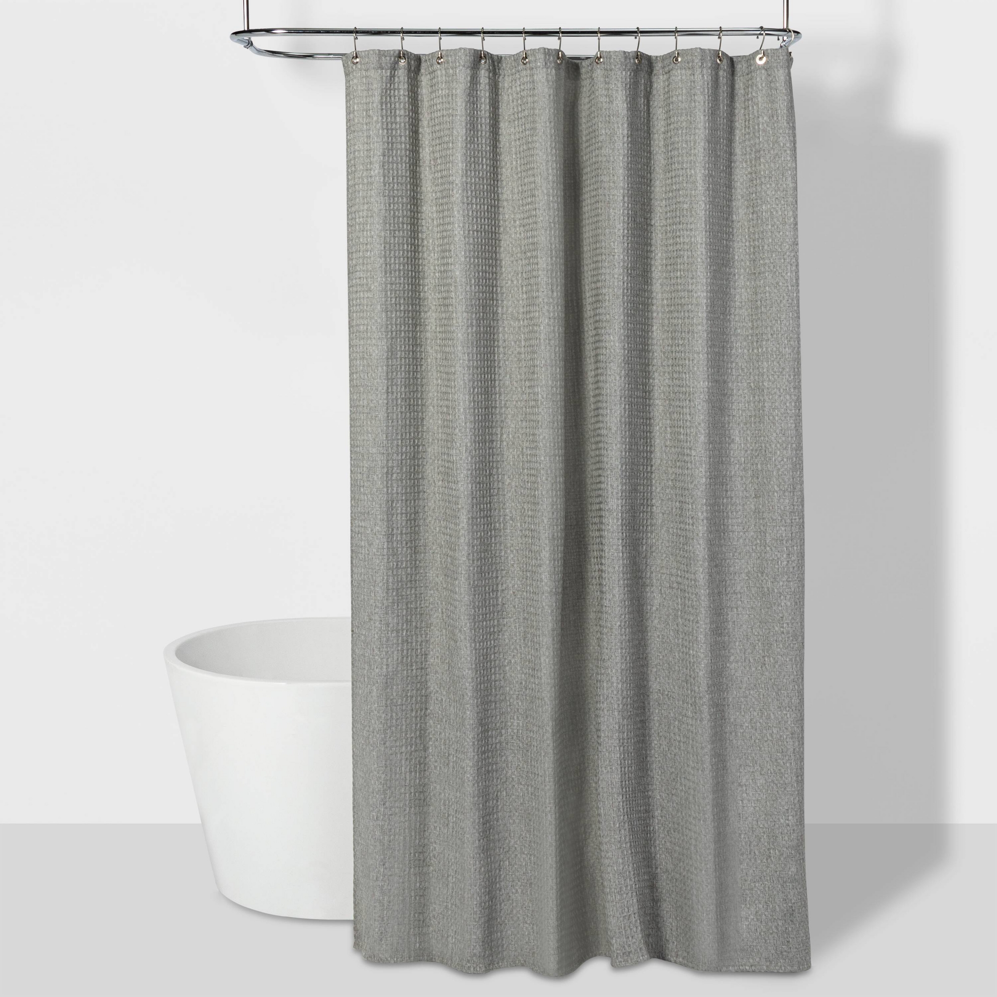 Waffle Weave Shower Curtain Gray - Threshold™
