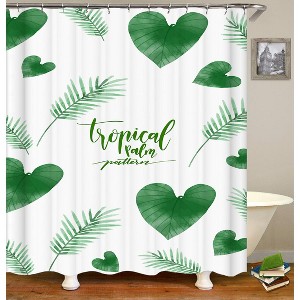 Tropical Palm Shower Curtains for Bathroom Waterproof Fabric Bath Curtain Durable Soft Stylish Bathroom Decor 72x72 Inch - 1 of 1