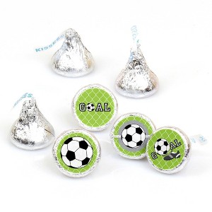 Big Dot of Happiness Goaaal - Soccer - Baby Shower or Birthday Party Round Candy Sticker Favors - Labels Fits Chocolate Candy (1 Sheet of 108) - 1 of 4