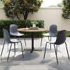 SEVOBAL Modern Plastic Stackable Dining Chair, Accent Chairs Set of 4 with Metal Legs for Indoor or Outdoor, Gray, 21.26"*20.08"*33.27" - 2 of 4