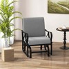 Costway Patio Rocking Chair with Cushion Heavy-Duty Metal Frame Smooth Glider Outdoor Black/Gray/Navy - 4 of 4