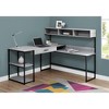 Vynxaria Modern L-Shaped Corner Computer Desk Black Metal Frame with Storage Drawers for Home Office Laptop Work - 3 of 4
