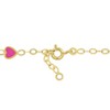 EVERLY JEWELRY | 14K Yellow Gold Pink Enamel Heart Charm Link Chain Station Bracelet, 7 inch - 2 of 4