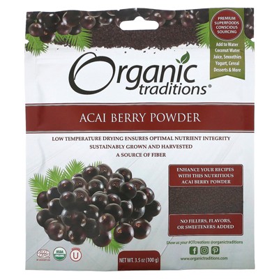 Organic Traditions Acai Berry Powder, 3.5 oz (100 g)