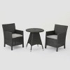 Cypress 3pc Wicker Dining Set - Gray - Christopher Knight Home - 2 of 4
