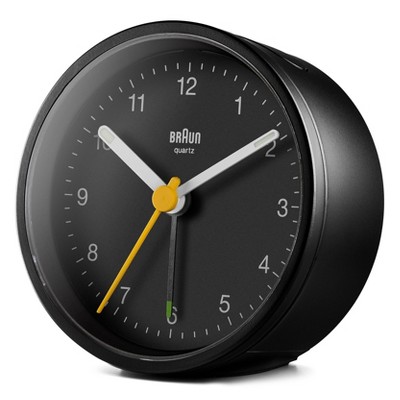 Braun Black Quartz Movement Alarm Clock with Luminous Hands