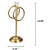 Home Mart Goods Aged Brass Gold Stainless Steel Dove Double Ring Fingertip Towel Holder With Heavy Base - 3 of 4
