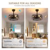 Kviflon 18 Inch Caged Ceiling Fan with Light,Reversible DC Motor,Remote Control for Timer Setting,6 Speed Wind,for Bedroom,Kitchen,Outdoors - 4 of 4
