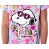 Peanuts Girls' Snoopy So Fab Tie Dye Pajamas Shirt And Shorts Pajama Set Tie-Dye - 2 of 4