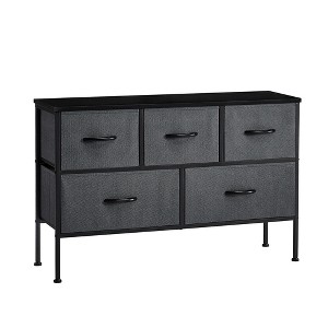 Garvee TV Stand with 5 Drawers, Modern Dresser Organizer Unit, Wood Top Sturdy Metal Frame Fabric Dresser Closets For Hallway Entryway Nursery - 1 of 4
