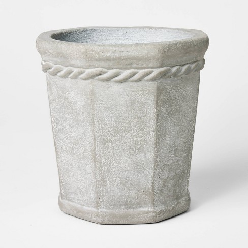 Octagon Concrete Planter Small Gray - Threshold™ Designed With Studio