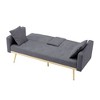 67.7"Futon Convertible Sleeper Sofa,Tufted Back,Square Arms and Golden Tapered Metal Legs,Velvet Twin Futon Sofa,Dark Gray - 4 of 4