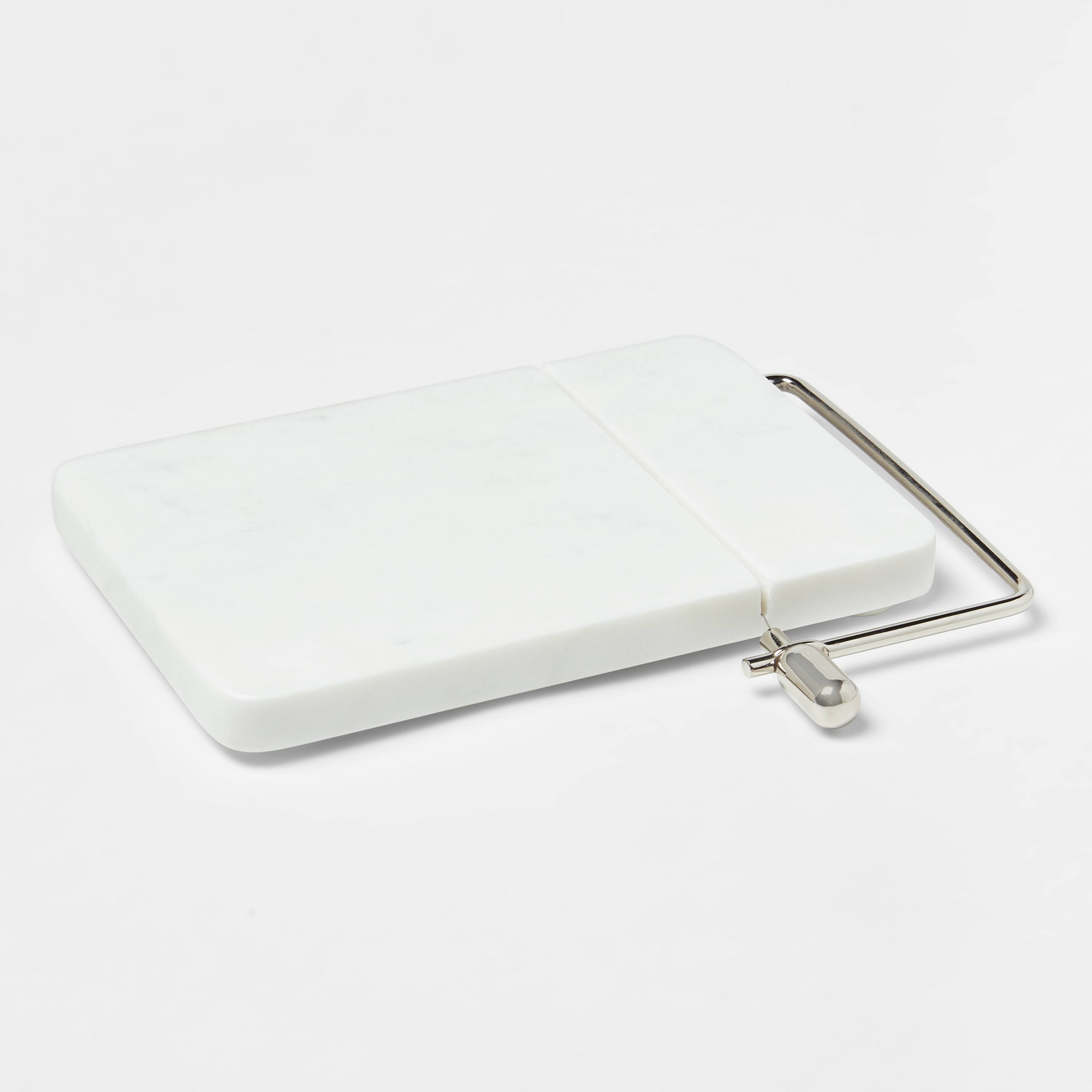 9" x 6" Marble Cheese Slicer Cutting Board White - Threshold™