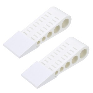Unique Bargains Rubber Wedge Non-Slip Door Stops with Self-Adhesive Holder 2 Sets - 1 of 4