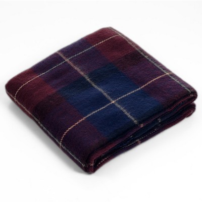 Hastings Home 50x60 Dark Red and Navy Plaid Wool Blanket