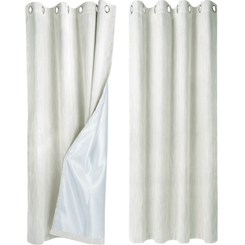 PiccoCasa Linen Textured Grommet Top Blackout Bedroom Curtains 2 Pcs - image 1 of 3