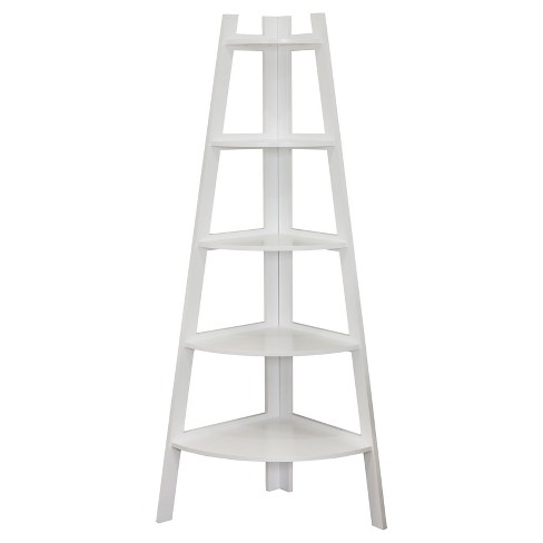 white ladder shelf bookcase