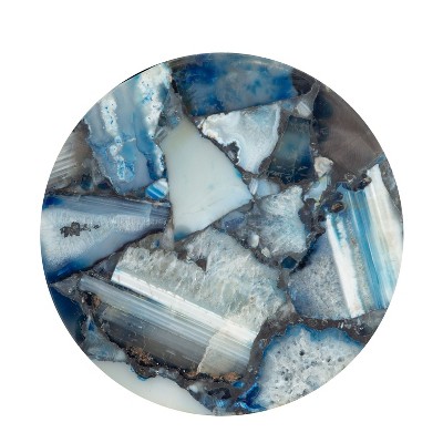 Sitara Blue Agate and Silver Round Drink Table