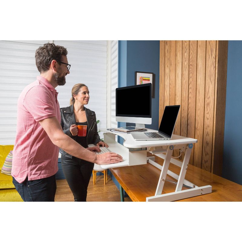 Deluxe Height Adjustable Sit to Stand Desk Computer Riser - Rocelco, 5 of 8