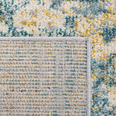 Elysian Grey-Blue Hand-Knotted 59" Round Synthetic Area Rug