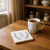 Personalization Mall Farmhouse Floral Personalized Letter Tumbled Stone Coaster Set - 3 of 4