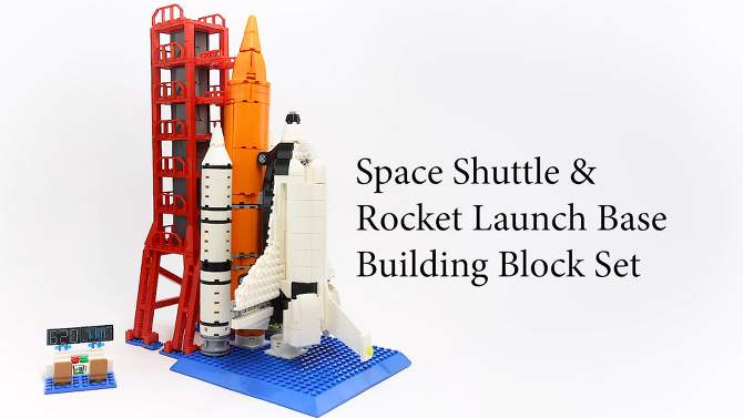 Apostrophe Games Space Shuttle & Rocket Launch Base Building Block Set - 830pcs, 2 of 8, play video