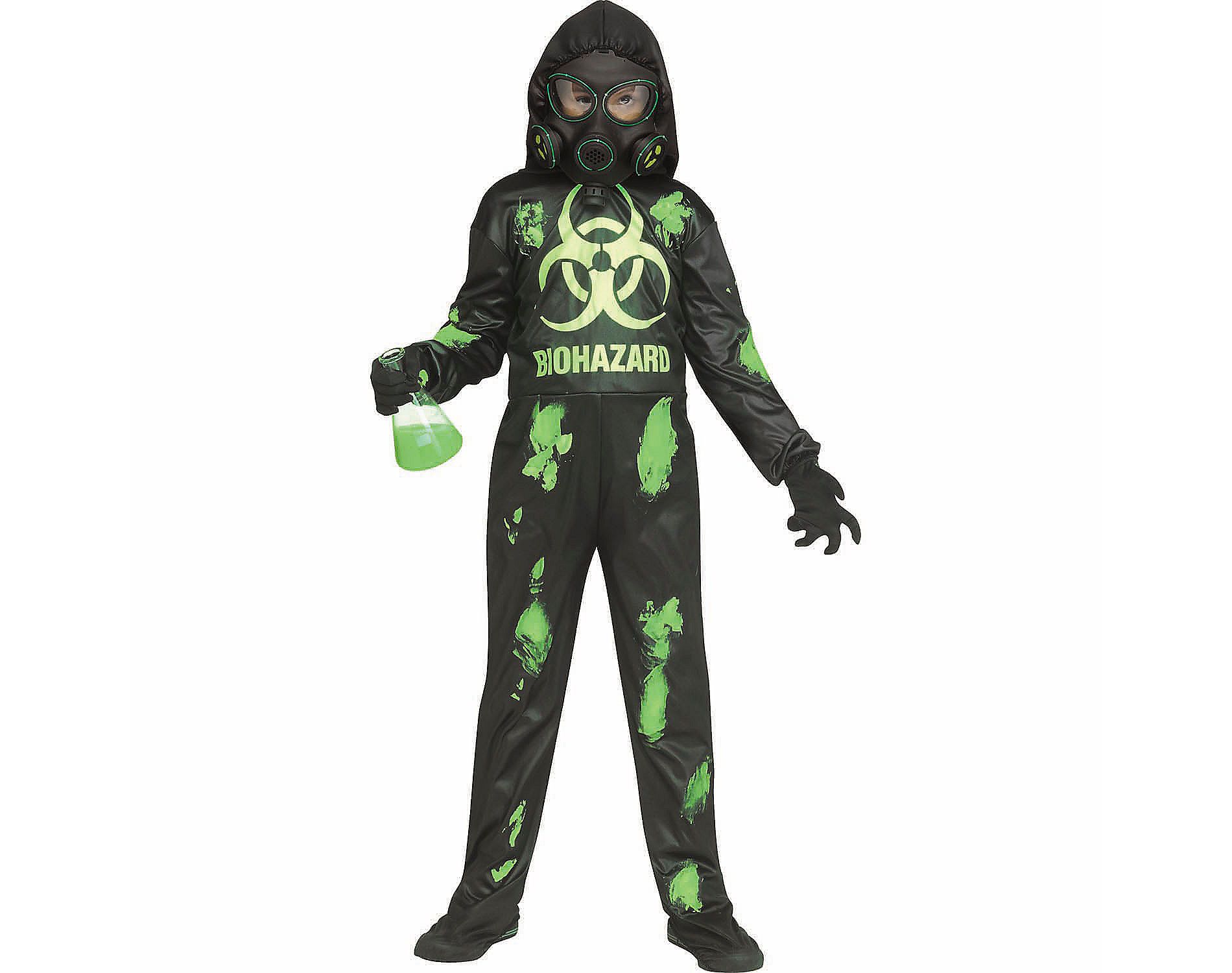 Fun World Kids' Light Up Biohazard Hooded Jumpsuit Halloween Costume Jumpsuit