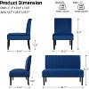 3-Piece Small Living Room Furniture Set with USB, Loveseat, Armless Sofa & Accent Chair - 2 of 4