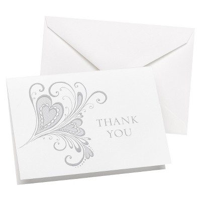 50ct Paisley Heart Wedding Thank You Cards