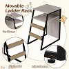 Double-Layer Litter Box Enclosure with Platform,Modern Burlywood Cat Cabinet,Ladder,Hammock,Metal Mesh Door,Hidden Furniture Indoor Cat House - 4 of 4