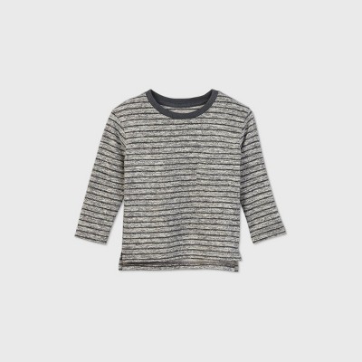 grey and white striped sweater