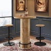Lantine Round Bar Table with 2 stools, Pub Cocktail Table Bistro Sets with Metal Ring Footrest for Kitchen, Apartment, Small Space - 2 of 4